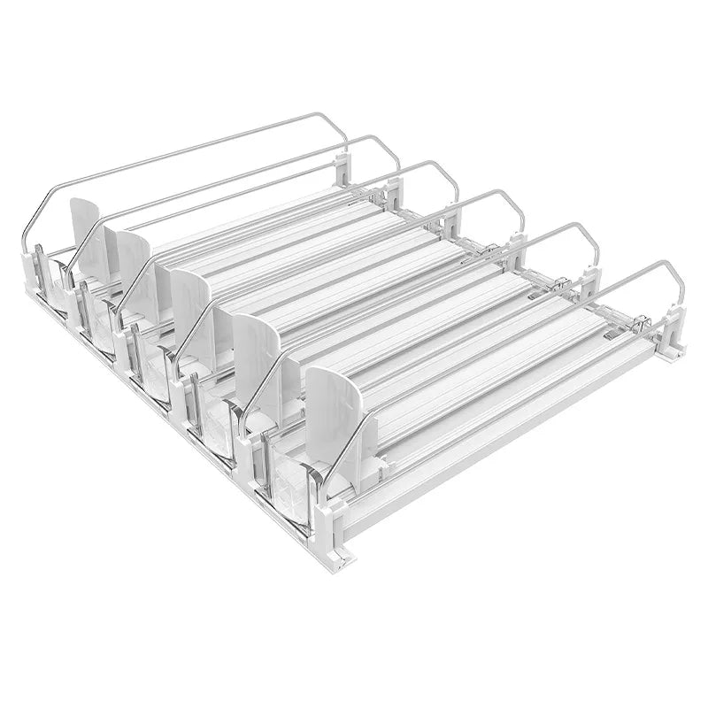 Drink Organizer Dispenser Beverage Pusher Holder Shelves Adjustable Width Soda Self-Pushing Can Organizer for Refrigerator