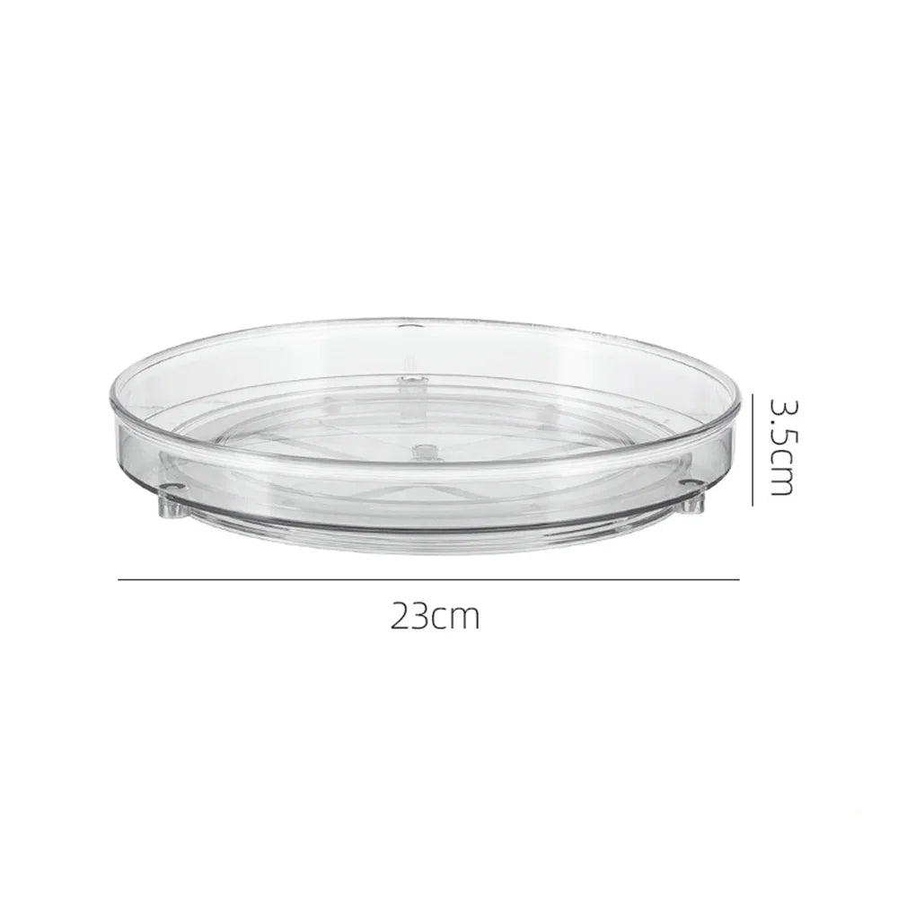 Lazy Susan Turntable Organiser,Turntable Fridge Organiser 23 Cm 27 Cm Spice Rack Rotatable for Kitchen Cabinet Refrigerator