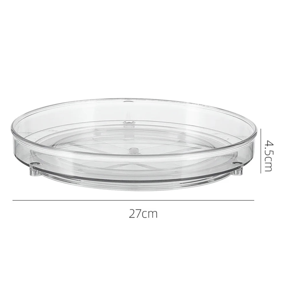 Lazy Susan Turntable Organiser,Turntable Fridge Organiser 23 Cm 27 Cm Spice Rack Rotatable for Kitchen Cabinet Refrigerator